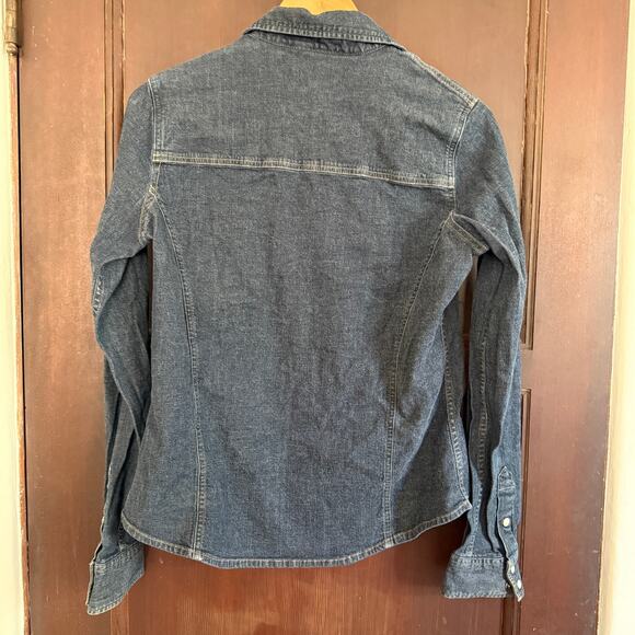 CARHARTT | Women's Blue Denim Jean Pearl Snap Western Style Shirt | Small - Picture 2 of 5